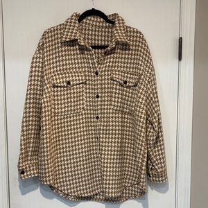 Brown Houndstooth Women’s shacket